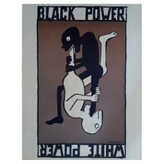 Original vintage Tomi Ungerer poster 'Black power/white power' 1967