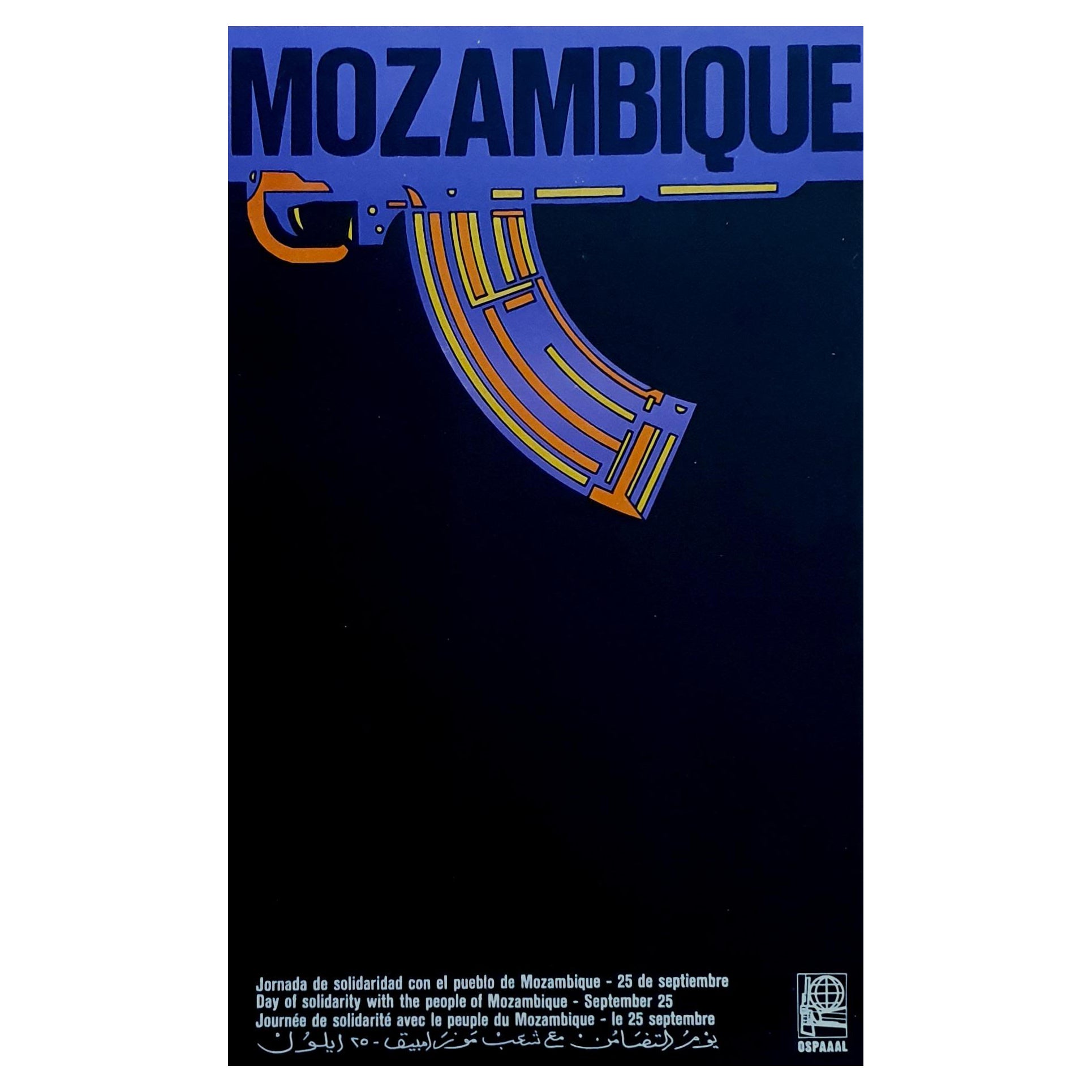 Affiche vintage originale du Mozambique opsaaal, 1969