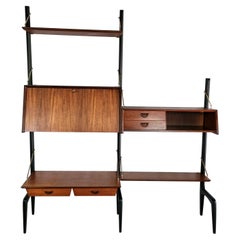 Mid-Century Modern Free Standing Teak Wall Unit by Louis van Teeffelen for WéBé