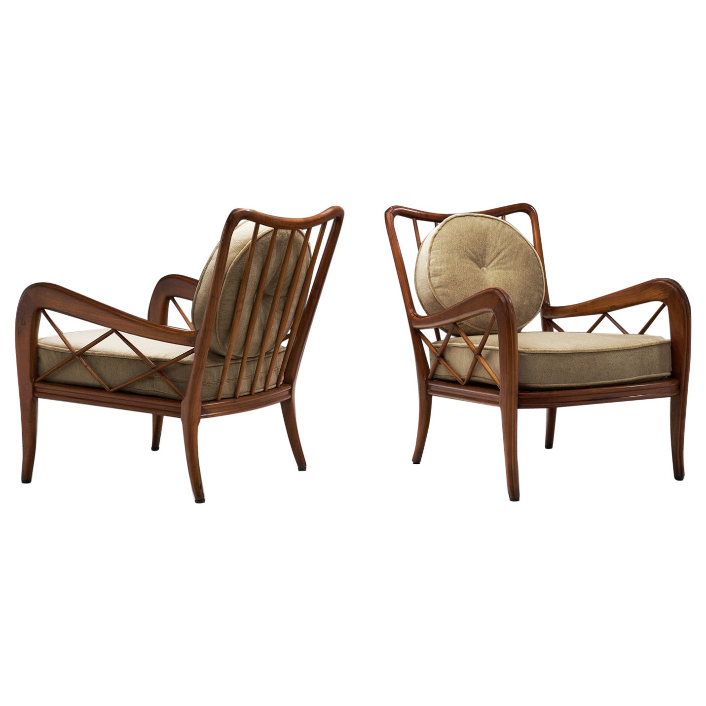 Italian Modern Lounge Chairs Attributed to Paolo Buffa, Italy 1940s