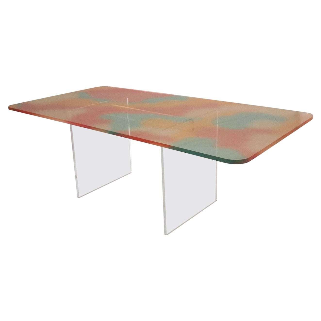 Table basse Tex fabriquée en acrylique rouge au design Roberto Giacomucci en 2023