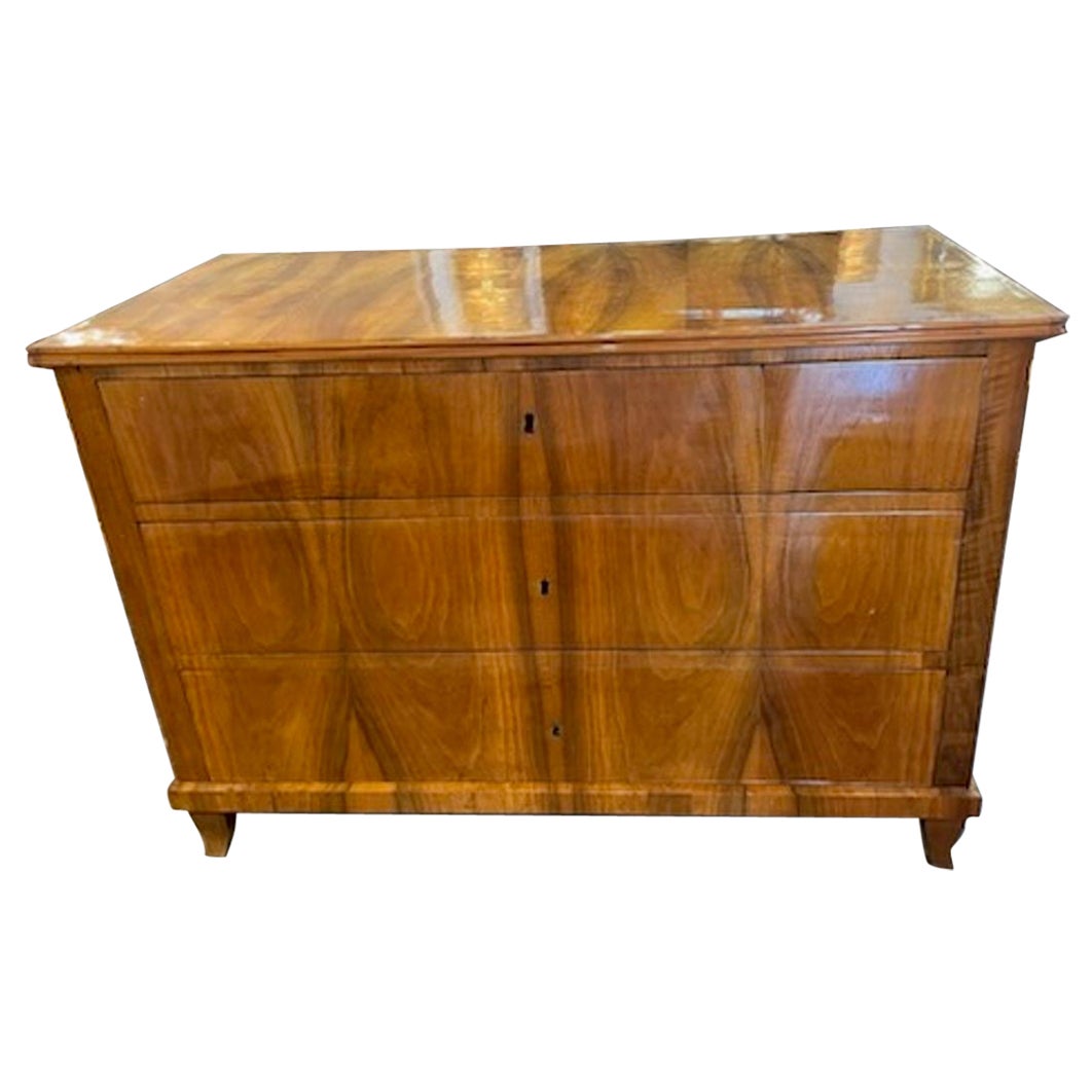 19th Century German Black Walnut Biedermeier Commode