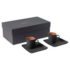 Fıgures 0&0 Griff Espressotasse mit Untertasse Satz von 2 Schwarz - Schwarz &Coral