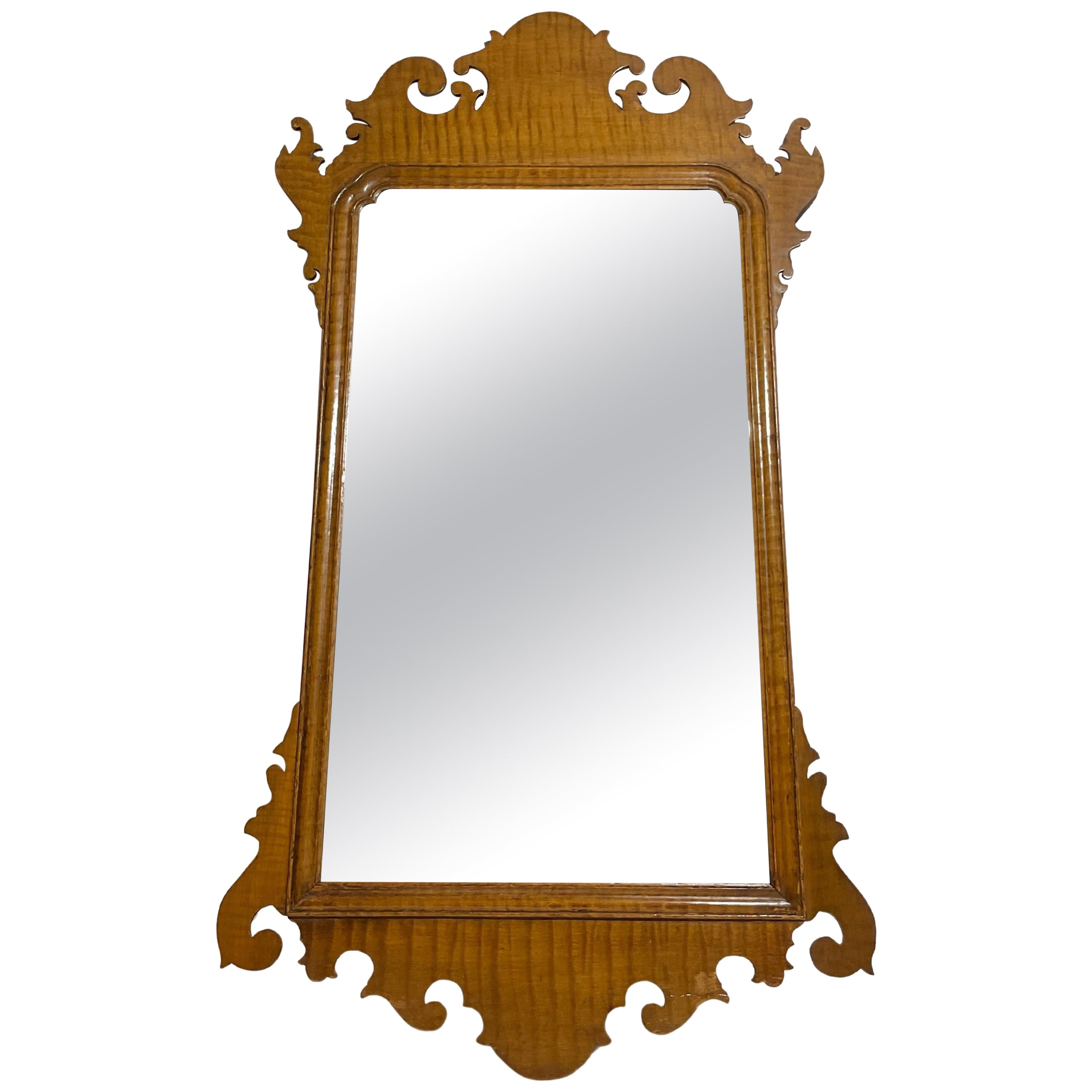 Antique Tiger Maple Mirror For Sale