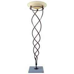 Lampadaire en verre de Murano en fer forgé Antinea Torchere par Crochet pour Terzani