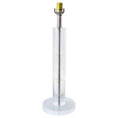Mid Century Modern Cylindrical Lucite Table Lamp