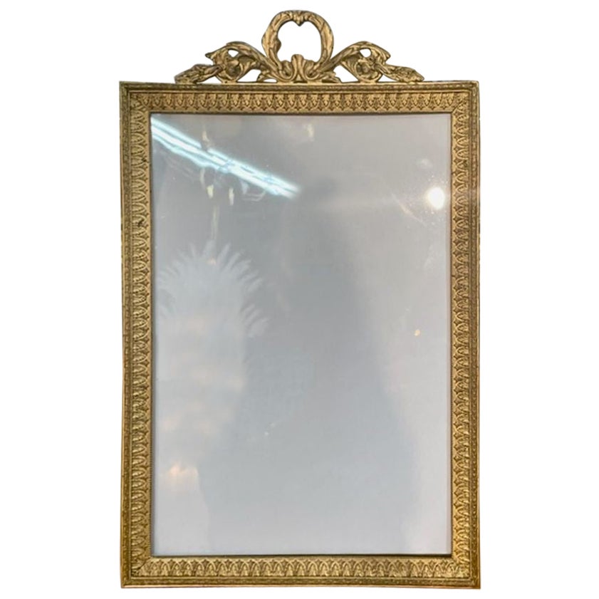 19th Century French Louis XVI Style Bronze Dore Picture Frame For Sale