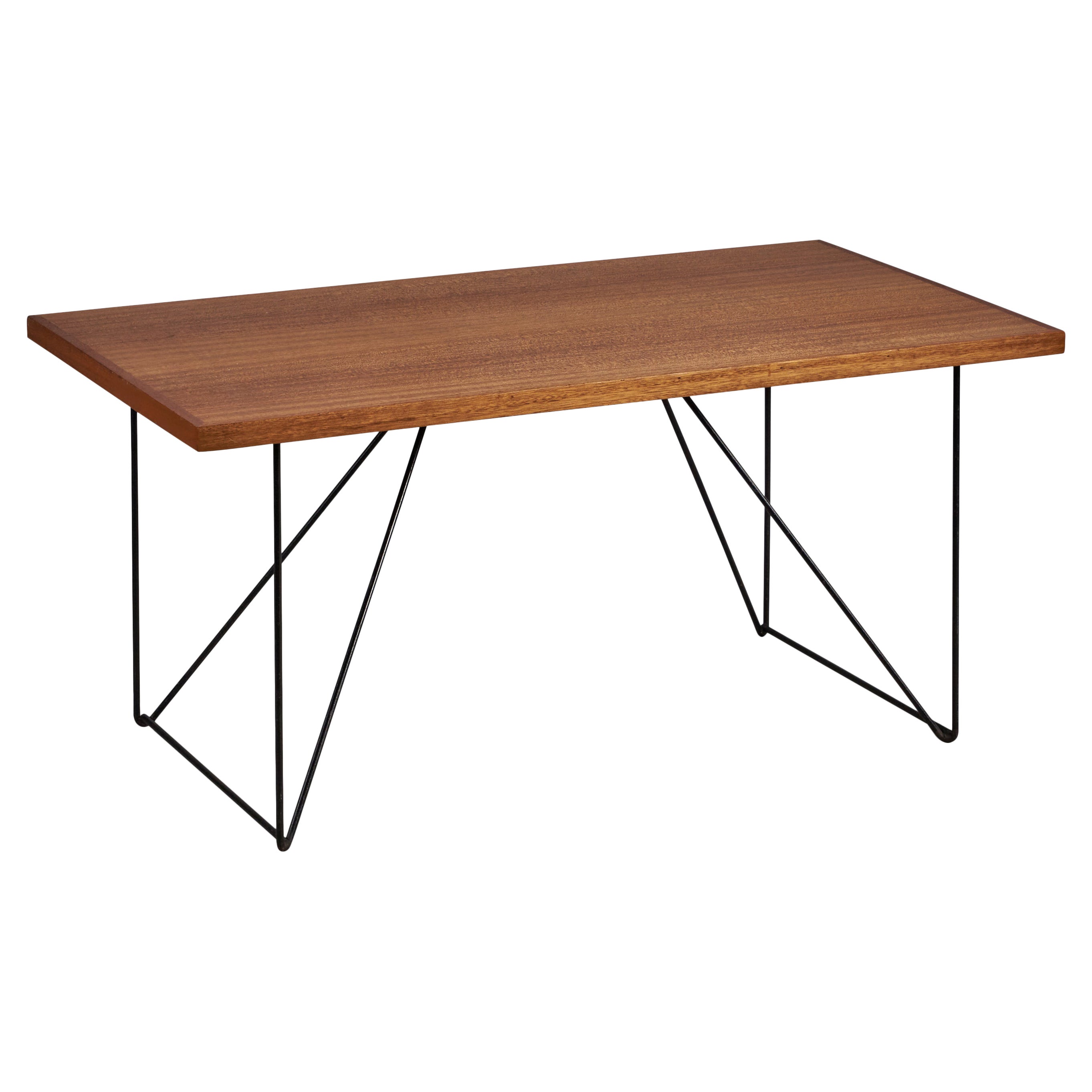 Luther Conover, Desk, Mahogany, Iron, USA, 1950s For Sale