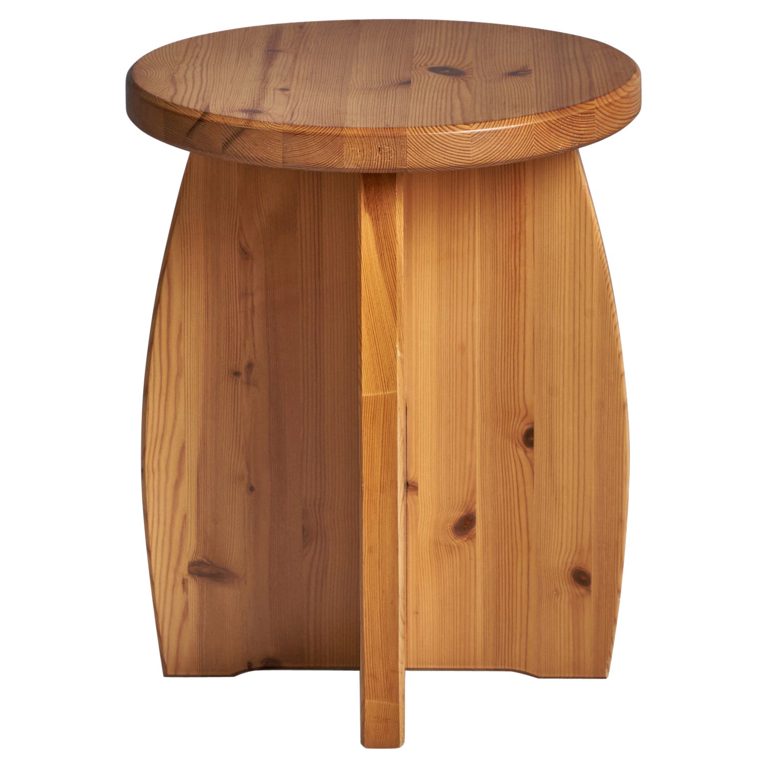 Swedish Designer, Stool, Pine, Sweden, 1970s For Sale