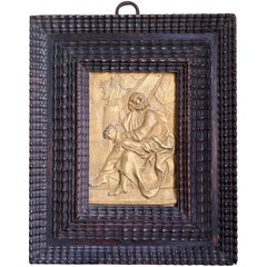 Late 18th- Early 19th C. Bronze Gold Leaf St. Peter’s Plaque 