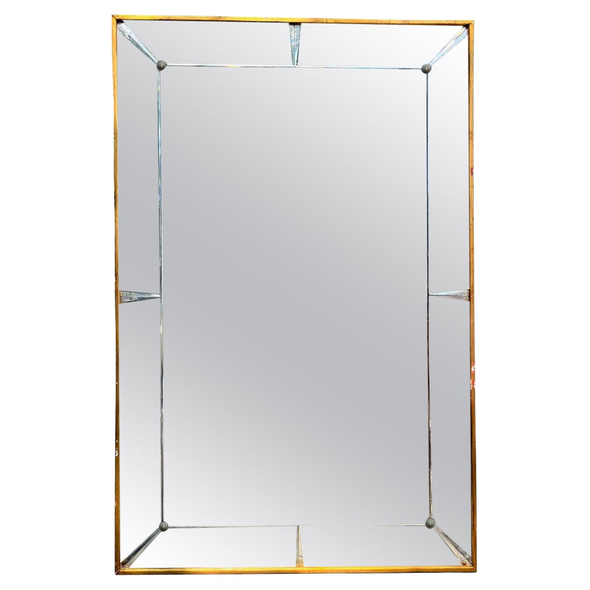 Large French Beveled Mirror For Sale