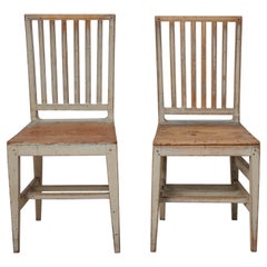 Pair of Genuine Antique Swedish Country Gustavian Style Chairs 
