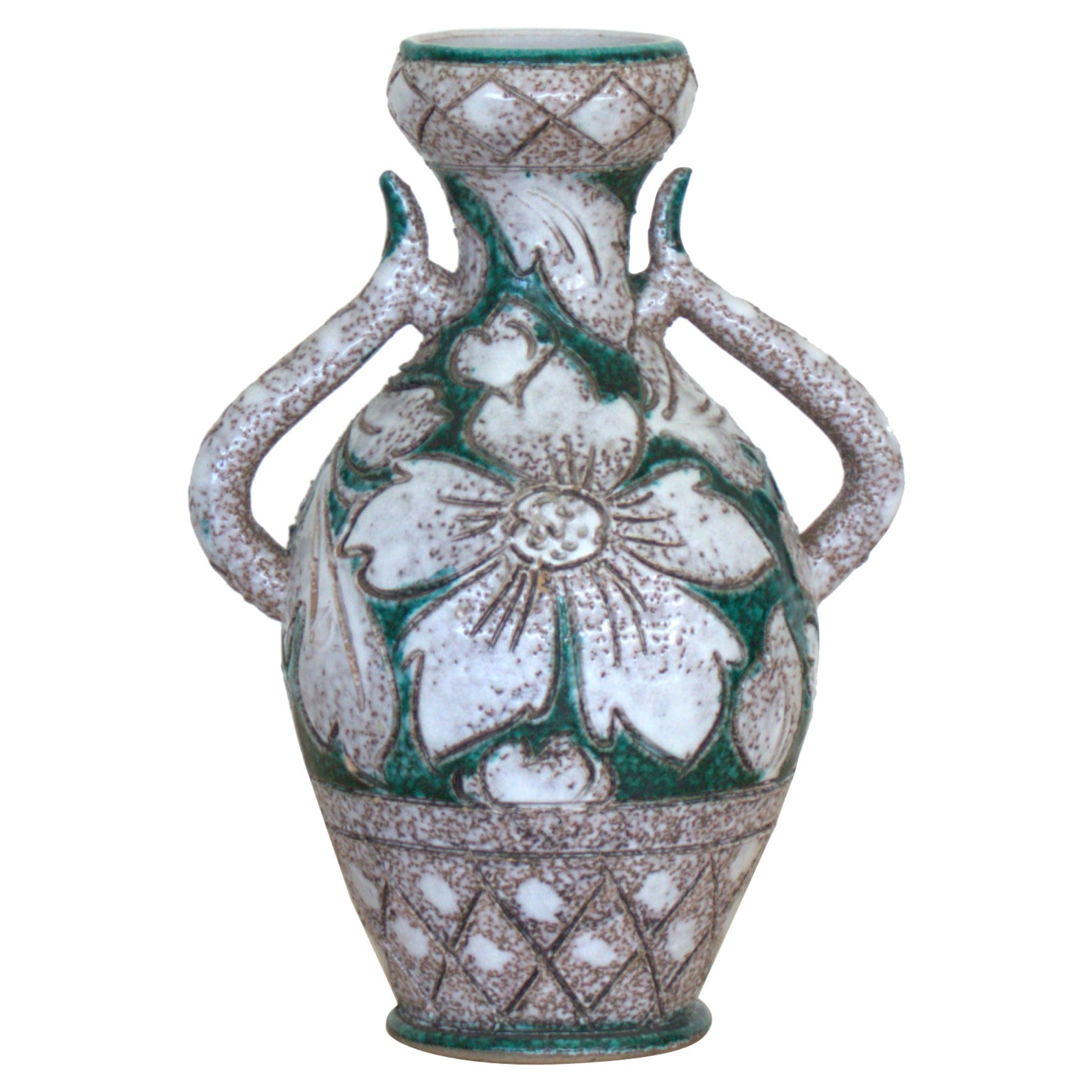 French Ceramic Amphora Vase For Sale