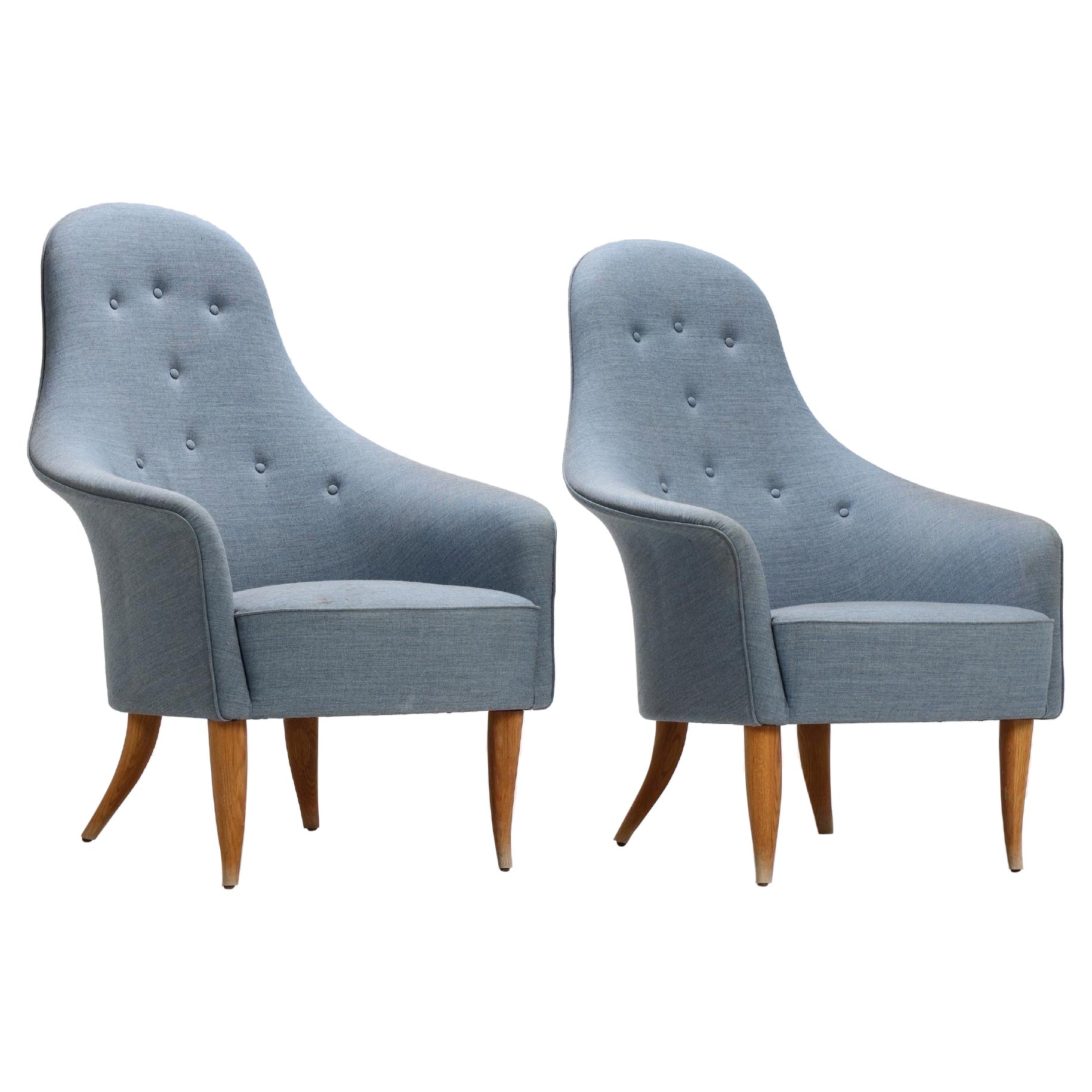 Pair of Swedish Mid Century Lounge Chairs „EVA“ by Kjerstin H. Hörlin, 1960 For Sale