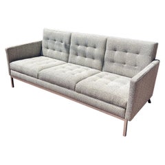 American Mid Century Modern Steelcase 3 Seater Sofa Chrome Base New Fabric