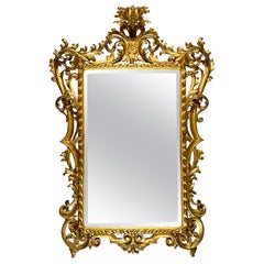 Antique Venetian Style Gold Leaf Beveled Mirror circa 1890