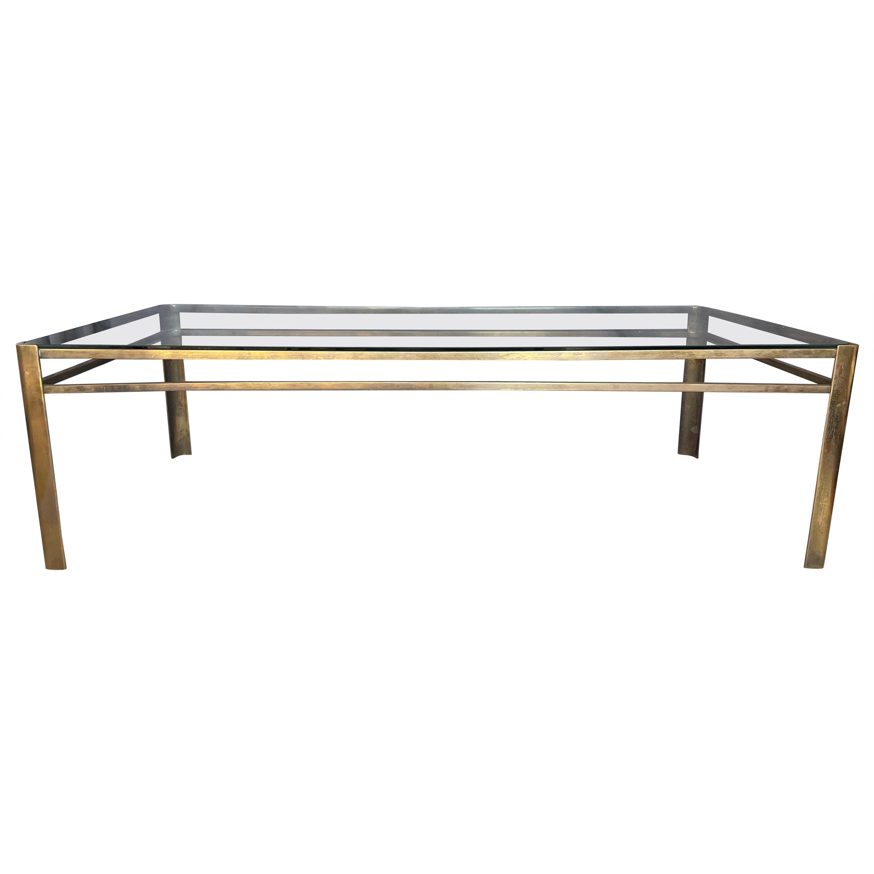 Bronze and Glass Coffee Table by Jacques Quinet for Maison Malabert For Sale