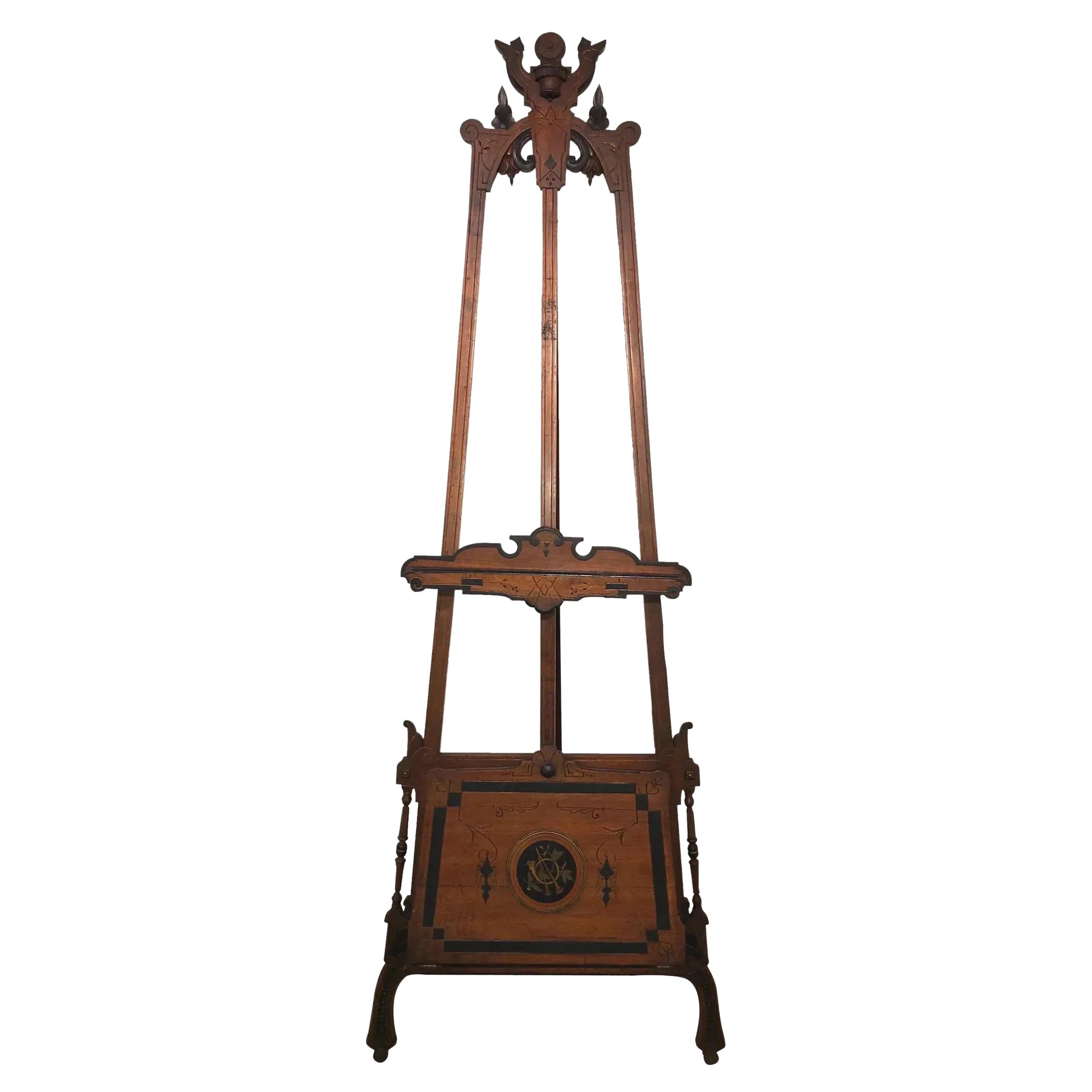 Aesthetic Period Painting and Portfolio Easel, circa 1880 For Sale