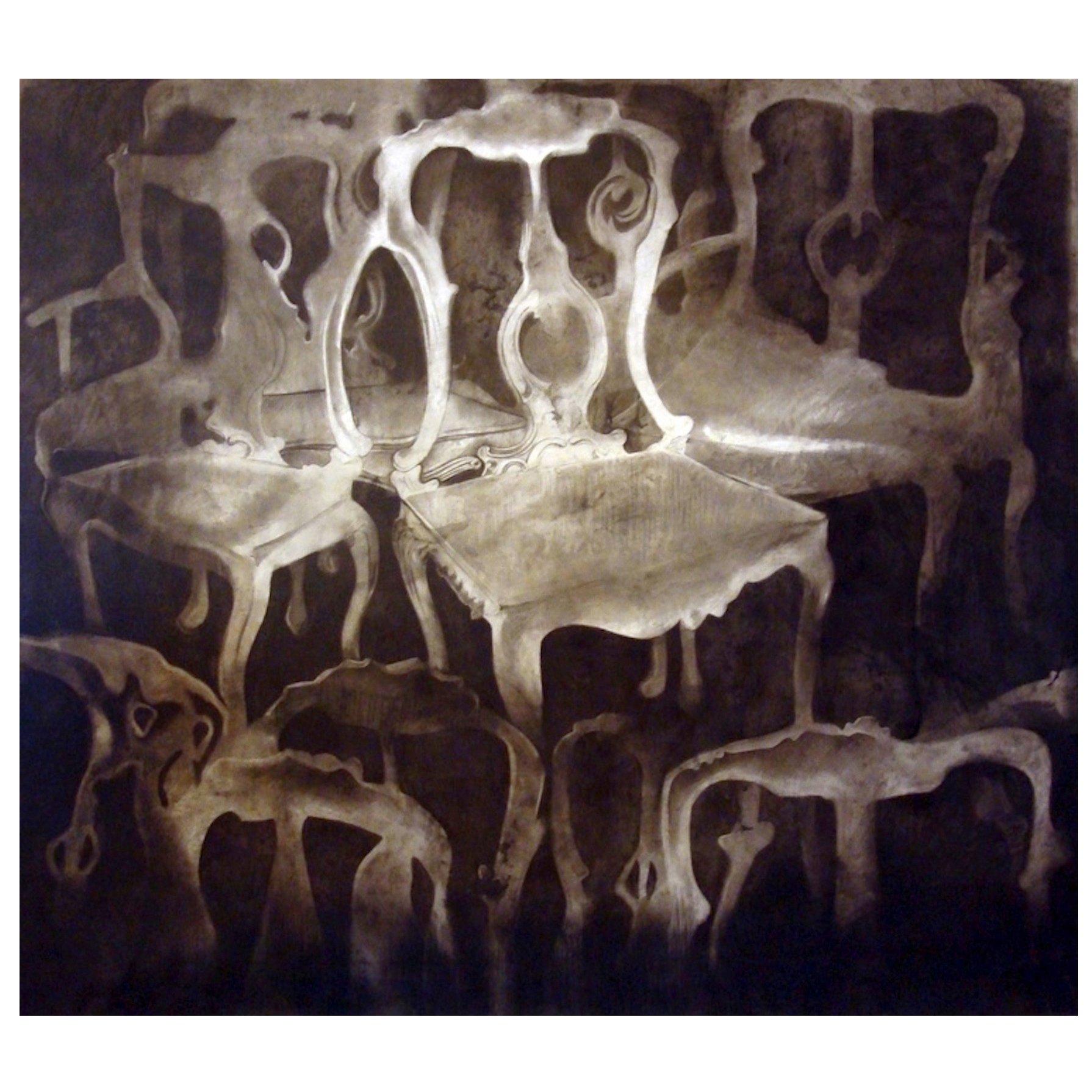„“Akzent“, Monumentales Gemälde an Kohle auf Leinwand von Jessica Scott Felder