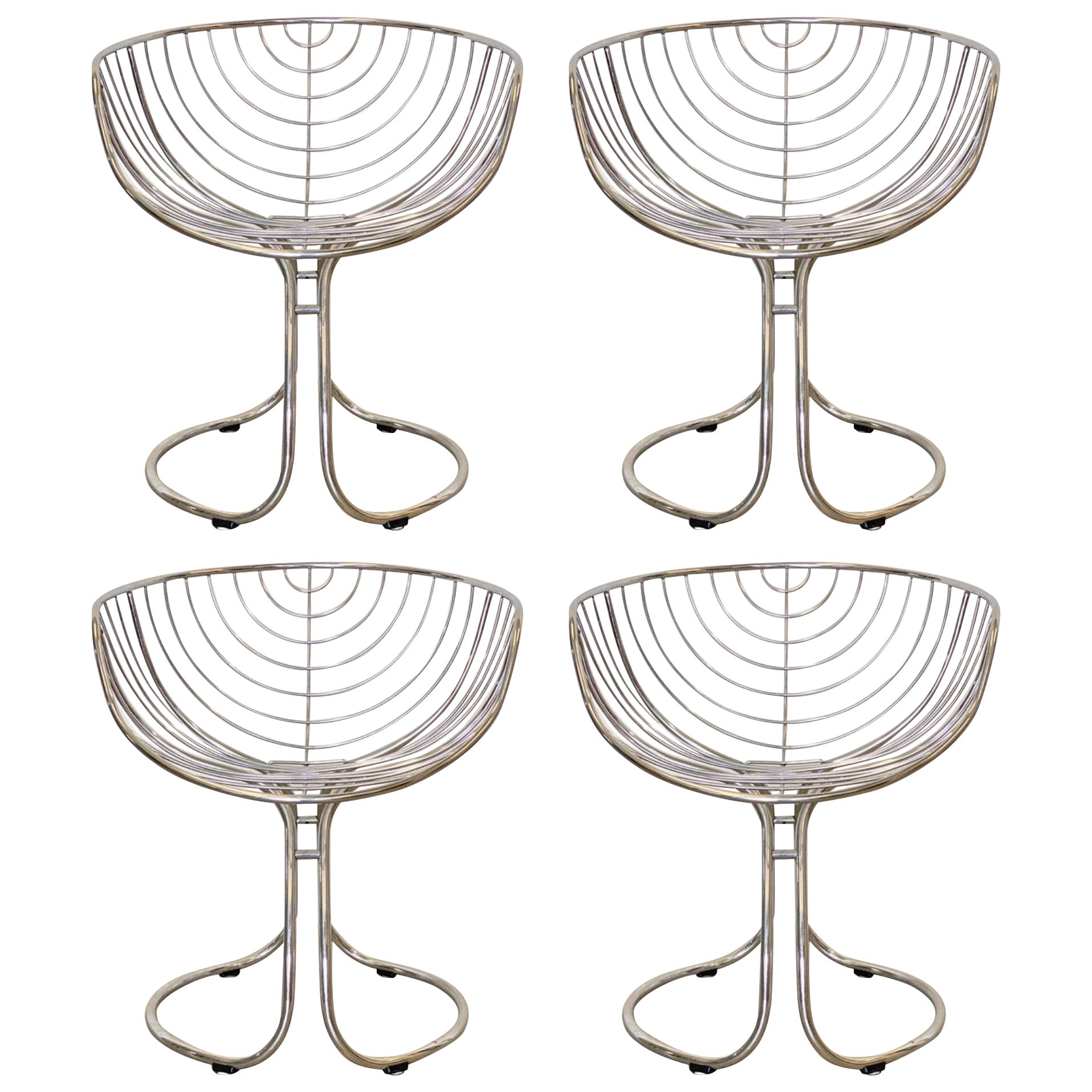 Set of 4 "Pan Am" Armchairs by Gastone Rinaldi for Rima For Sale