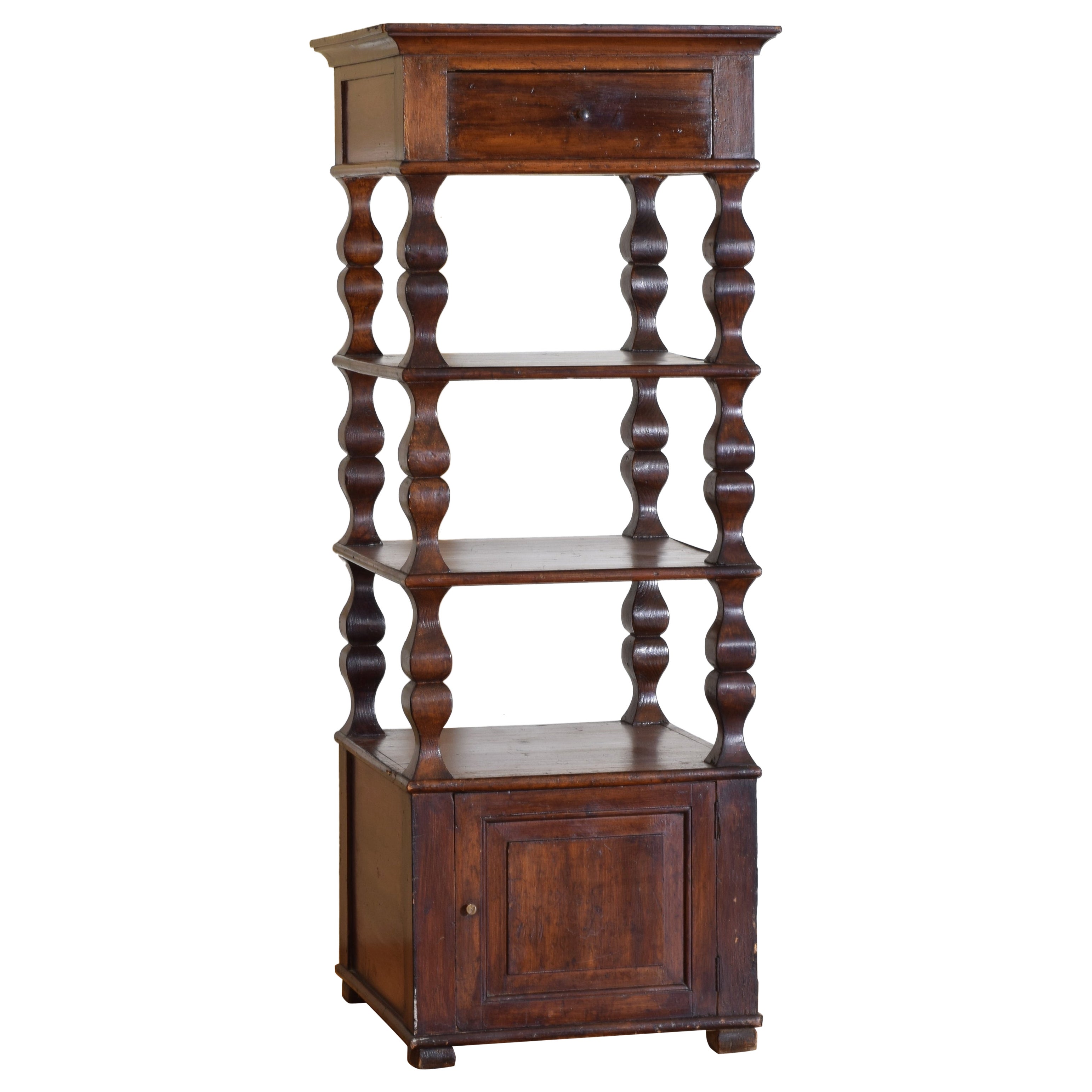 Southern Italian Abete (Fir) LXIV Style Etagere Cabinet, 3rd quarter 19th cen.