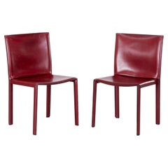 Vintage Enrico Pellizzoni,  Leather 'Pasqualina' Side Chairs - A Pair