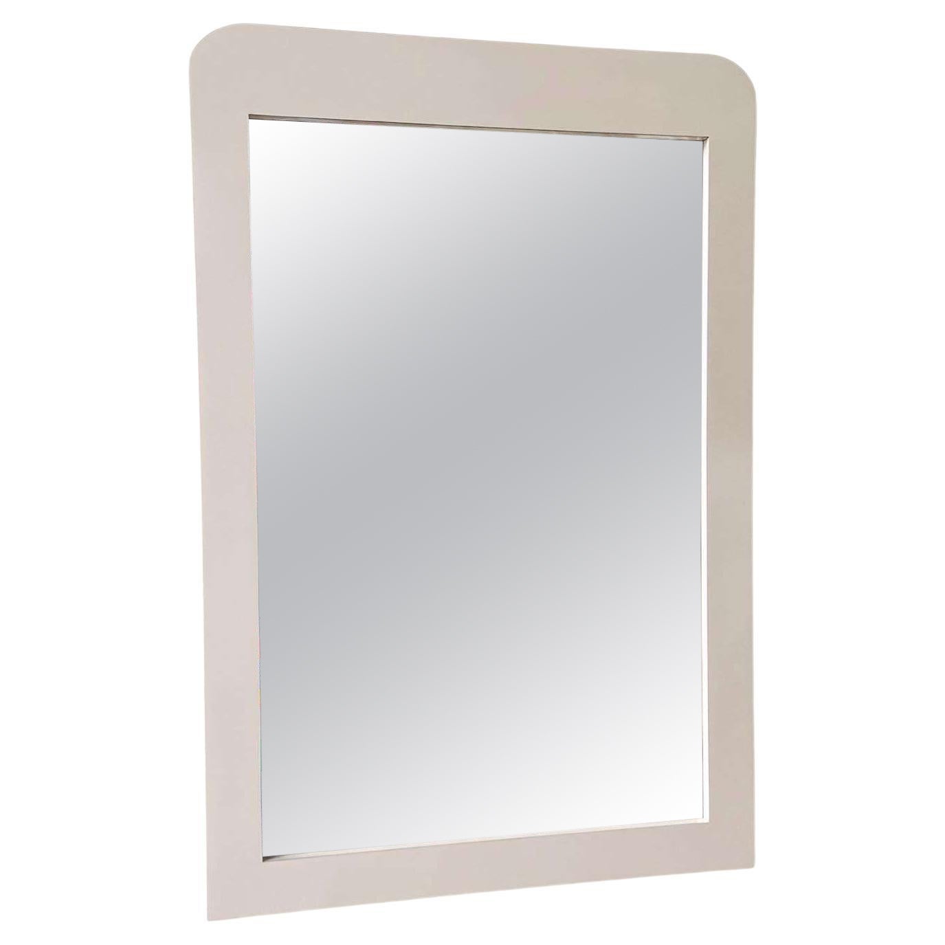 Postmodern Tan Lacquer Laminate Mirror For Sale