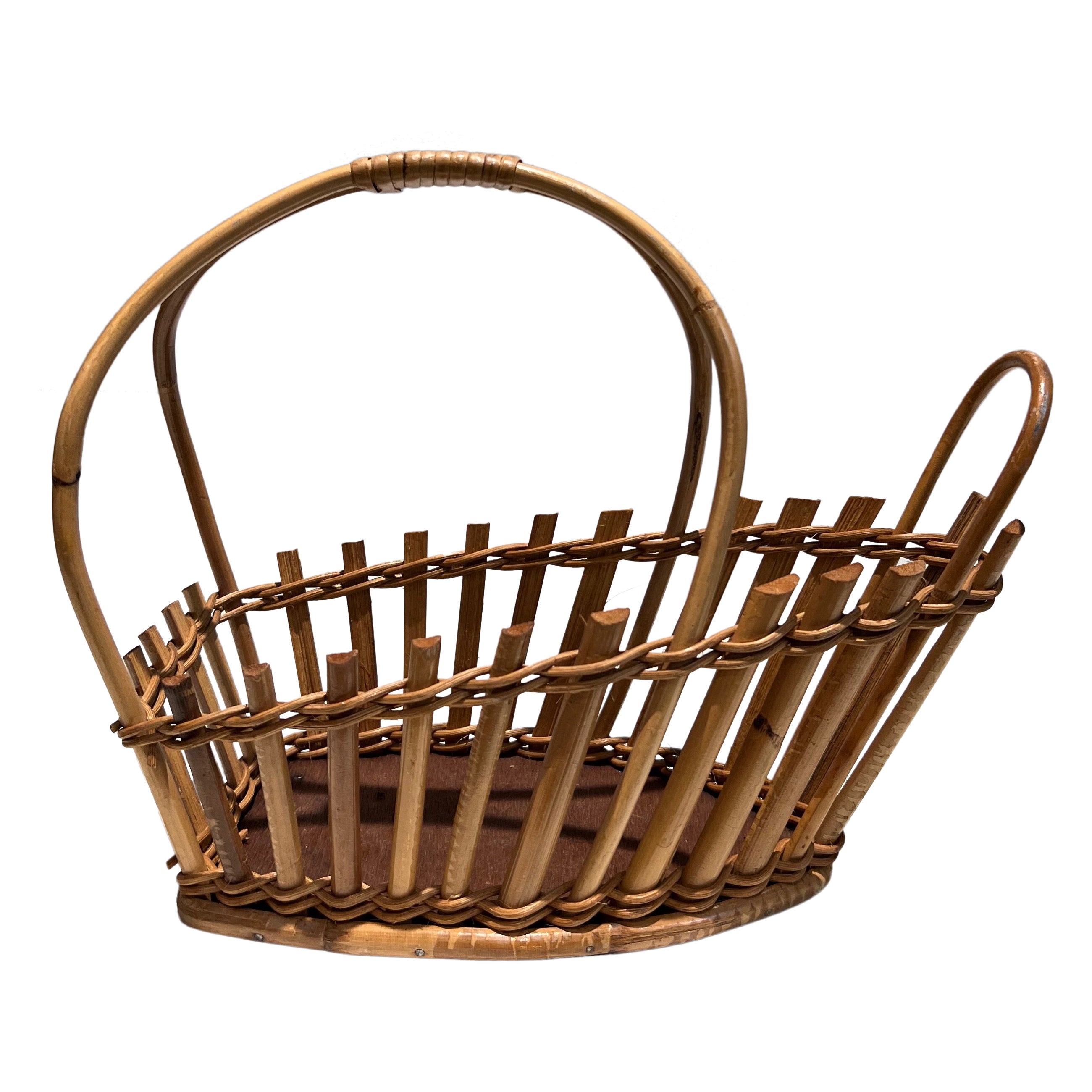 Rattan Bottle Holder. French. Circa 1970