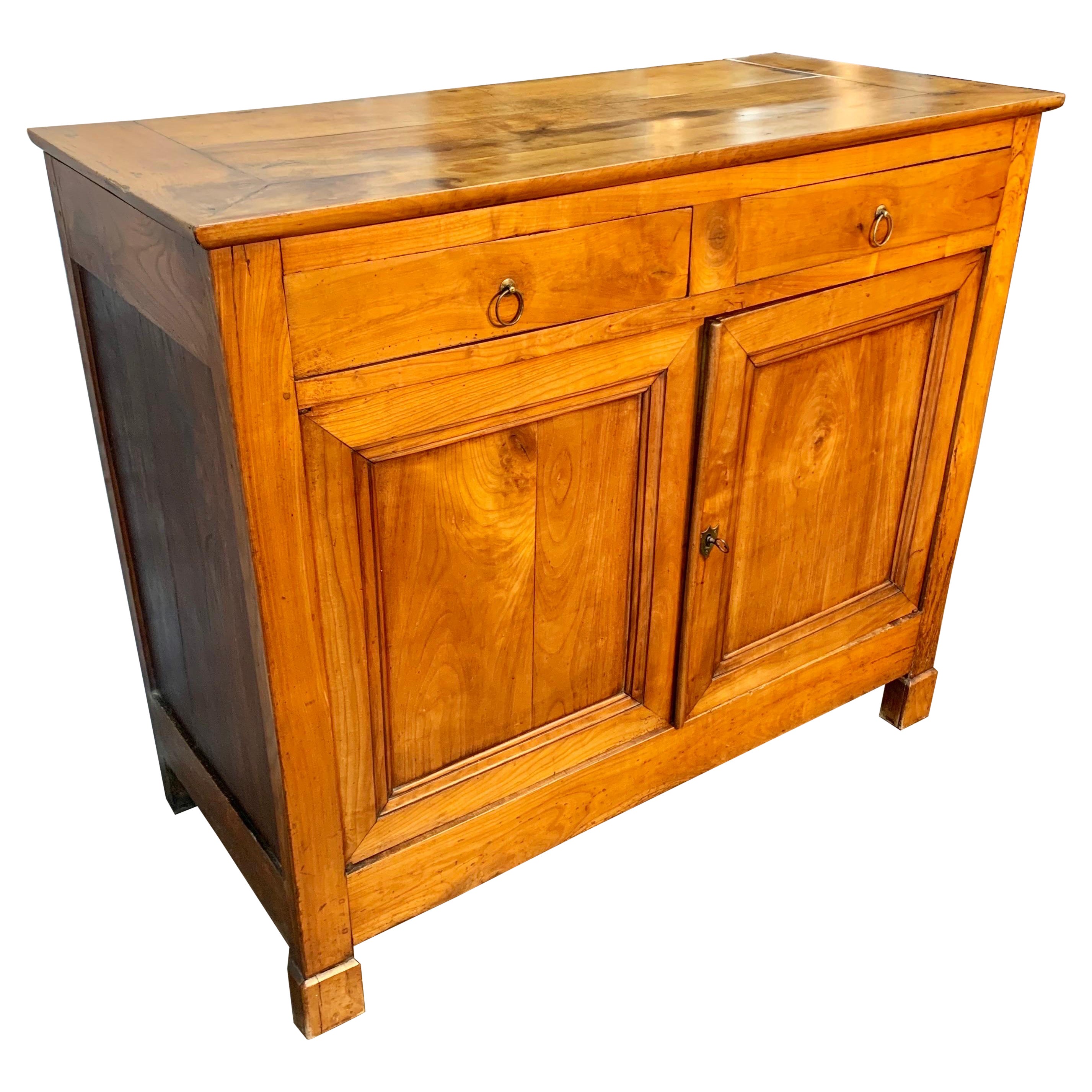 Late 1800s French Louis Philippe Cherrywood and Pine Sideboard Buffet For Sale