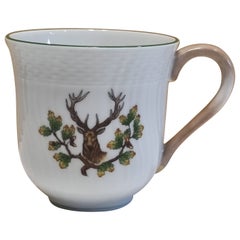 Herend "Stag Red Deer Head"  Hand Painted Porcelain Mug, Hungary, 2023