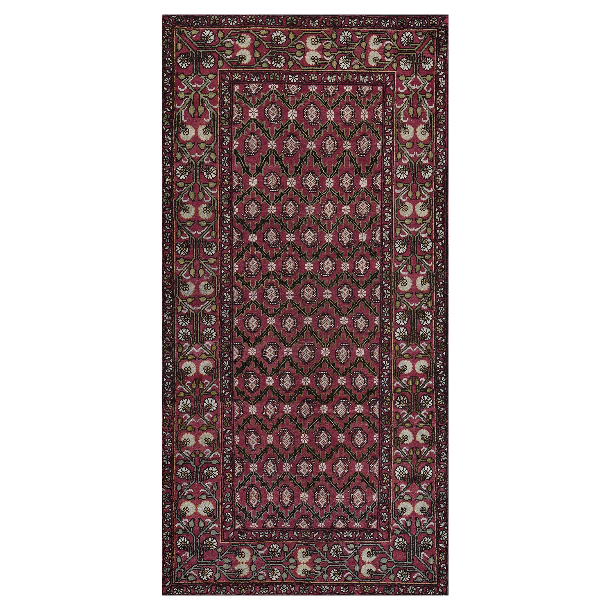 Hand-knotted Antique Circa-1900 Indian Agra Rug