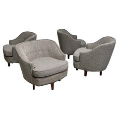 Four Swivels Chairs by Edward Wormley for Dunbar