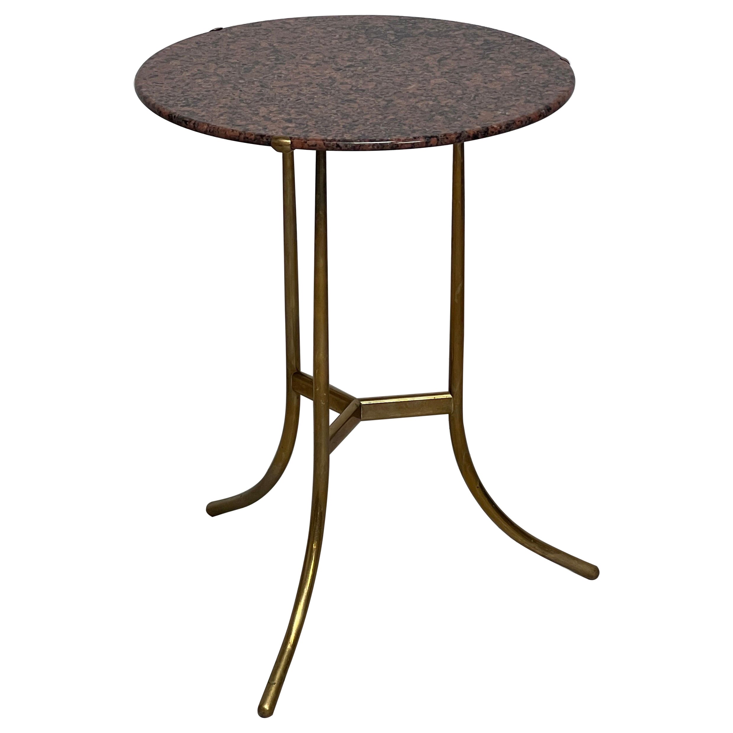 Cedric Hartman Table in Brass and Rosso Granite For Sale