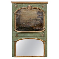  Massive Timeworn Antique Italian Trumeau Mirror