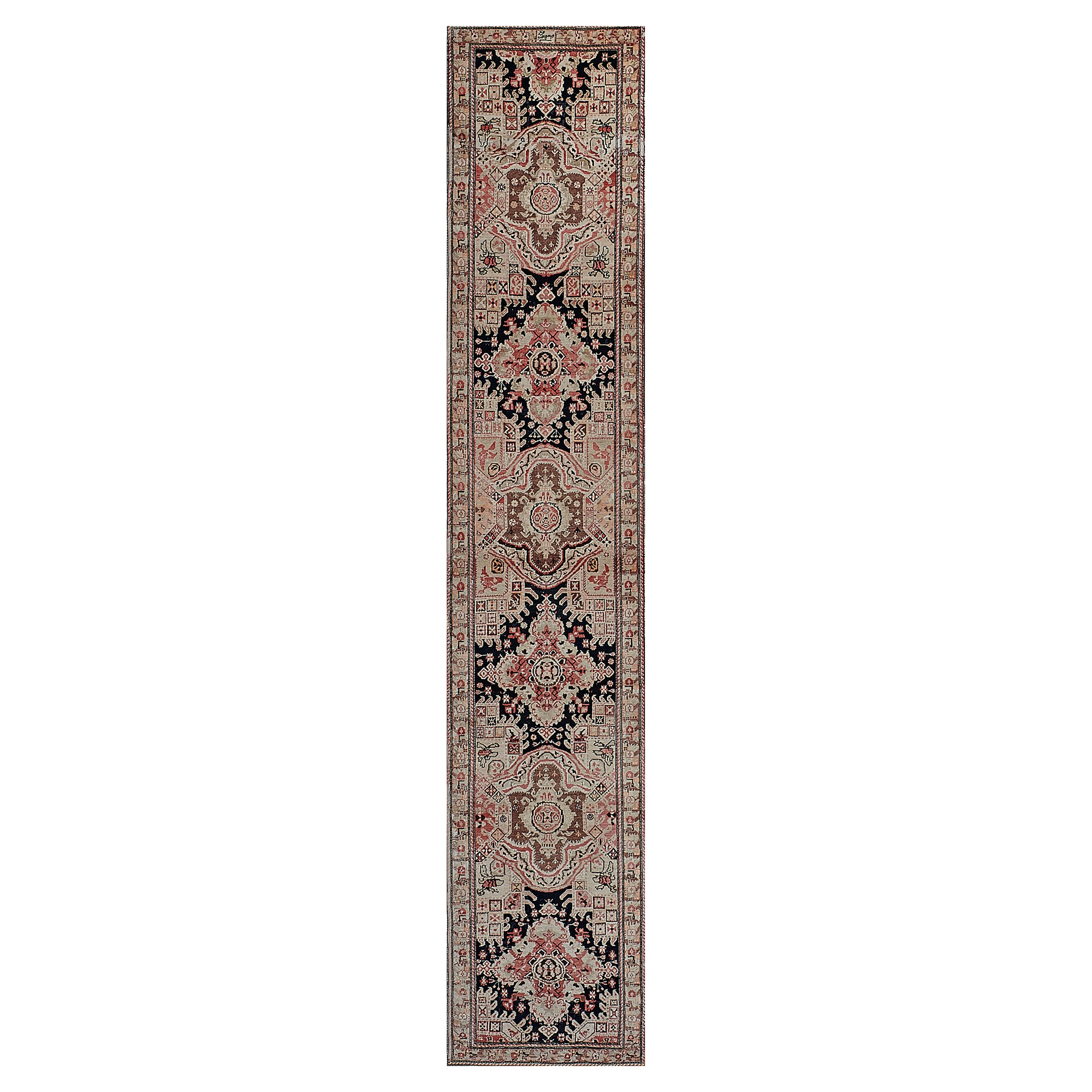 Hand-Knotted Antique Circa-1900 Karabah Runner For Sale