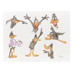 SEVEN ORIGINAL DRAWINGS OF DAFFY DUCK - Signed By Virgil Ross