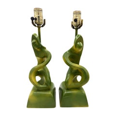 Mid Century Modern Weinberg Style Pair of Lamps by Faip