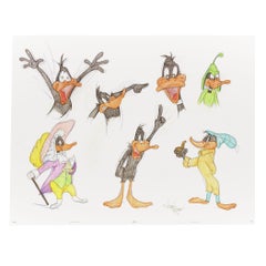 7 ORIGINAL DRAWINGS OF DAFFY DUCK - Signed By Virgil Ross
