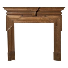 Antique Georgian Style Oak Wood Fire Mantel