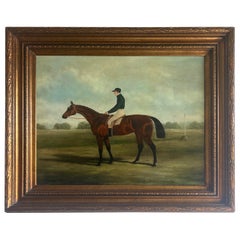 English Equestrian Style Oil on Canvas signed "English"