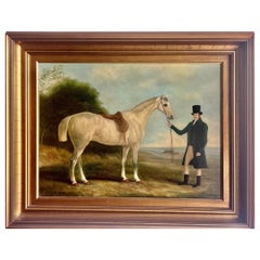 English Signed Equestrian Oil on Canvas by P. English