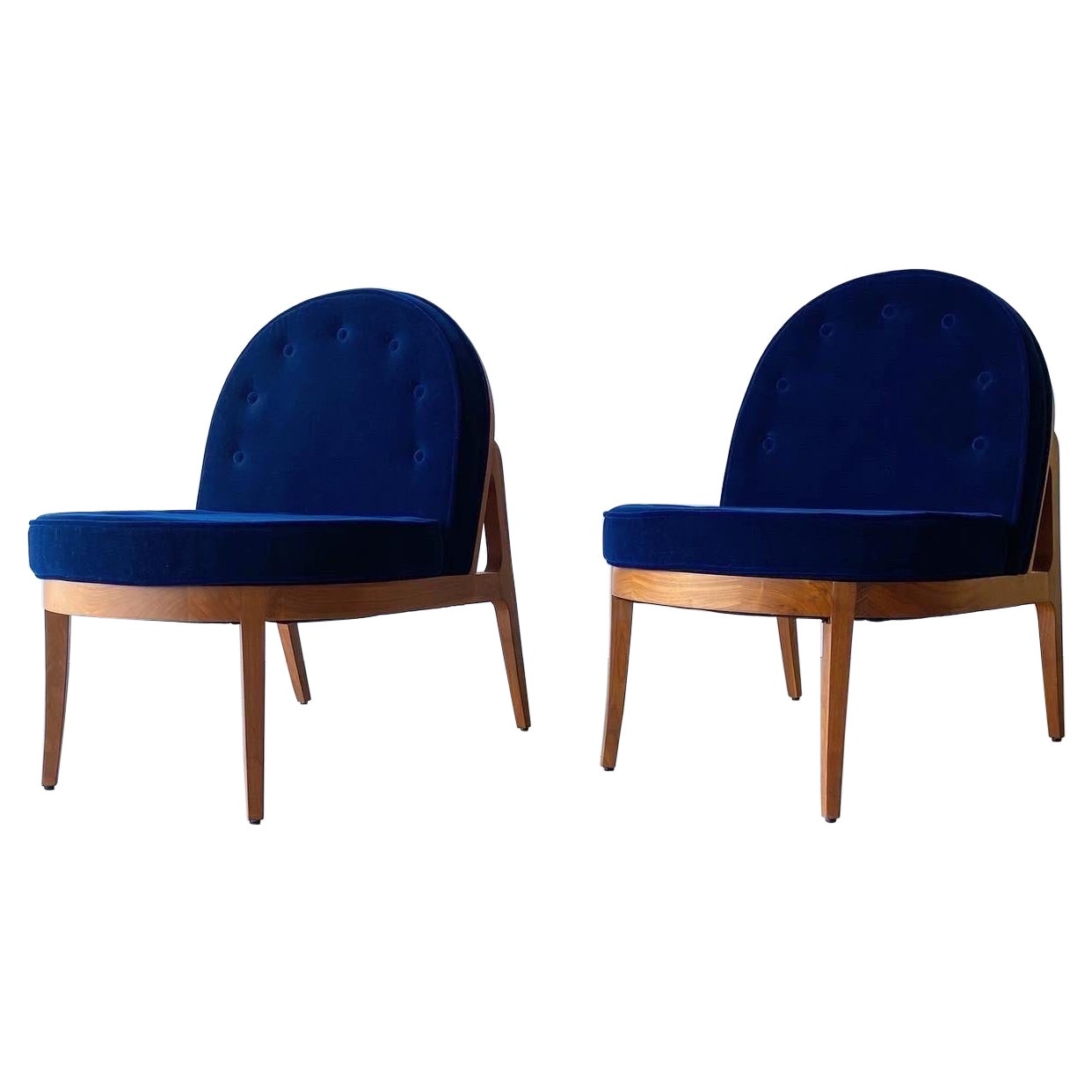 Mid-Century Modern Walnut Lounge Chairs, a Pair For Sale
