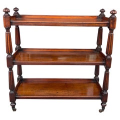 Three tiered mahogany trolley on casters mid 19th century 