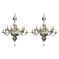 1900 Caldwell Silver Plated 16 Light Chandelier