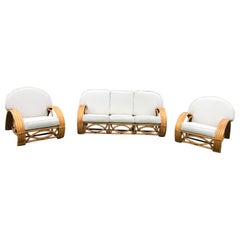 Restaurierte Rattan 4 Strand Art Deco Wohnzimmer 3 Pieces Set