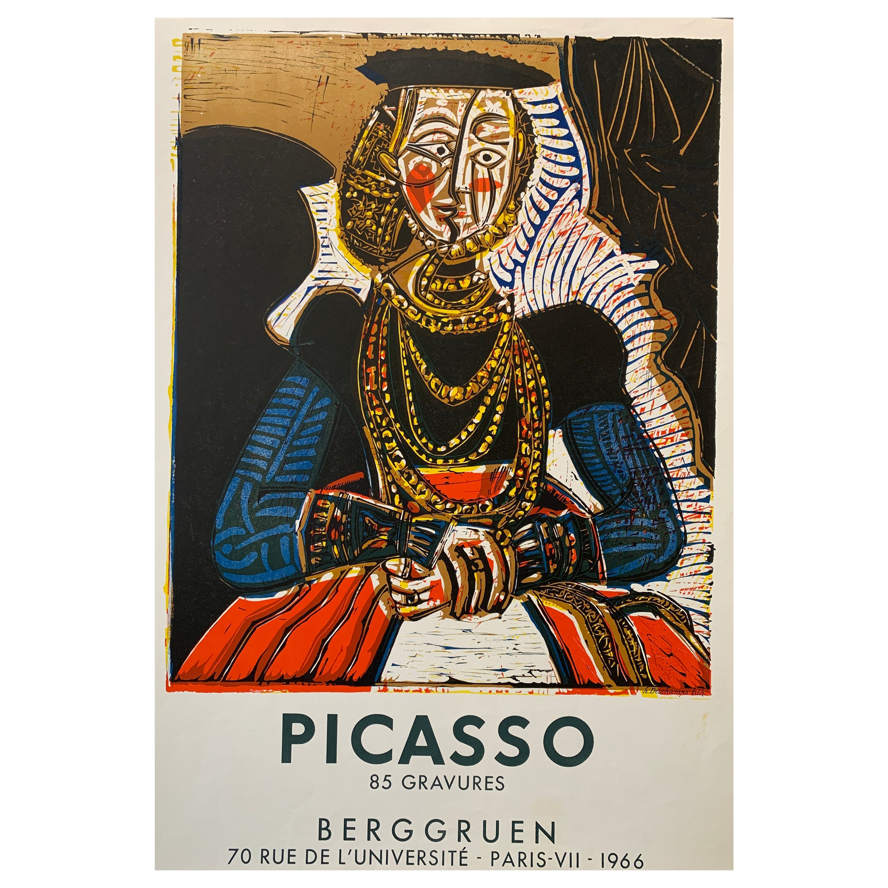 'PICASSO BERGGRUEN' Original Vintage Art & Exhibition Poster, 1966 
