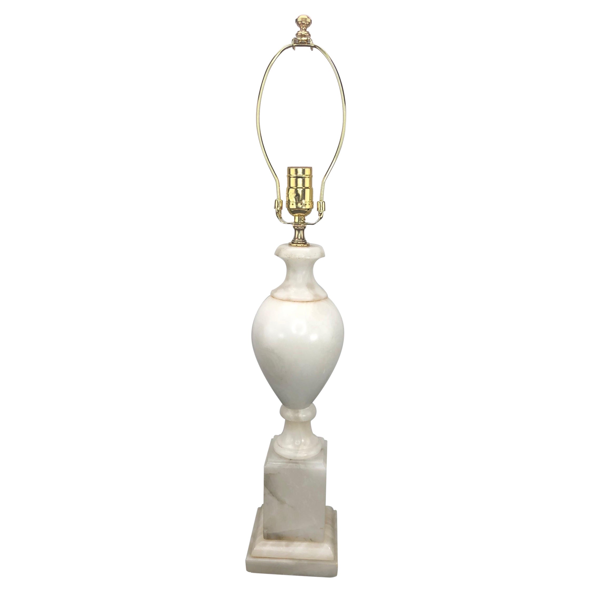 Vintage Italian Alabaster Urn Form Lamp