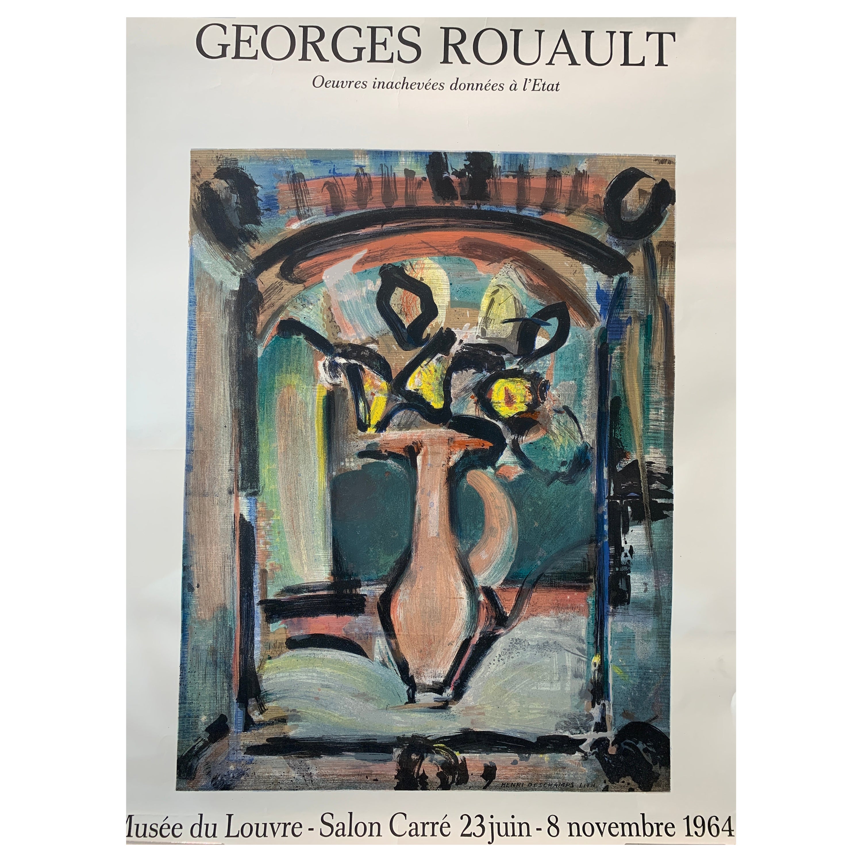 George Rouault, 'Musee Du Louvre' Original Vintage Exhibition Poster, 1964 For Sale