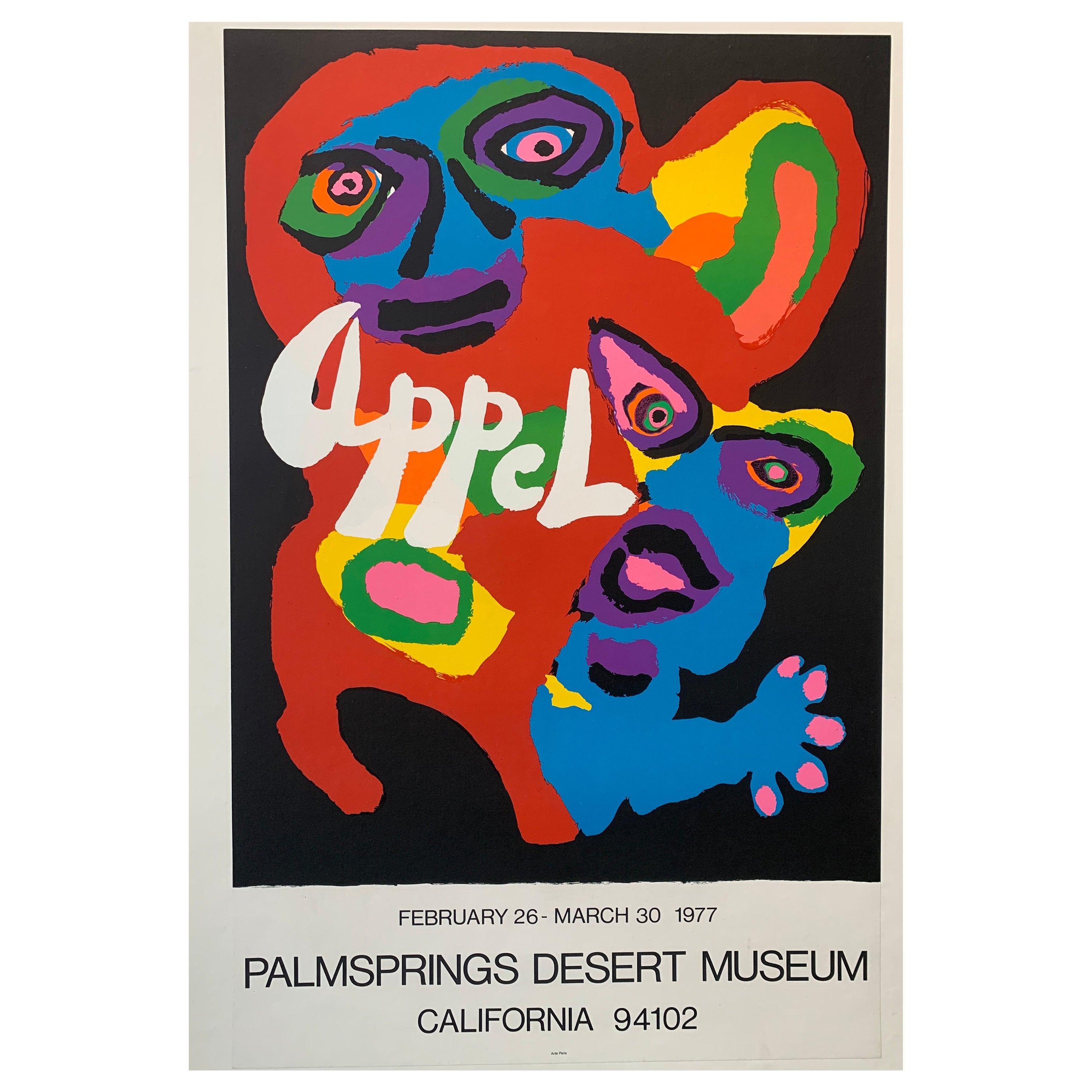 'Appel Palm Springs Desert Museum' Original Art Exhibition Poster, 1977 For Sale
