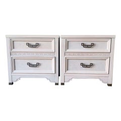 Chinoiserie Off White Mandarin Commodes by Henry Link